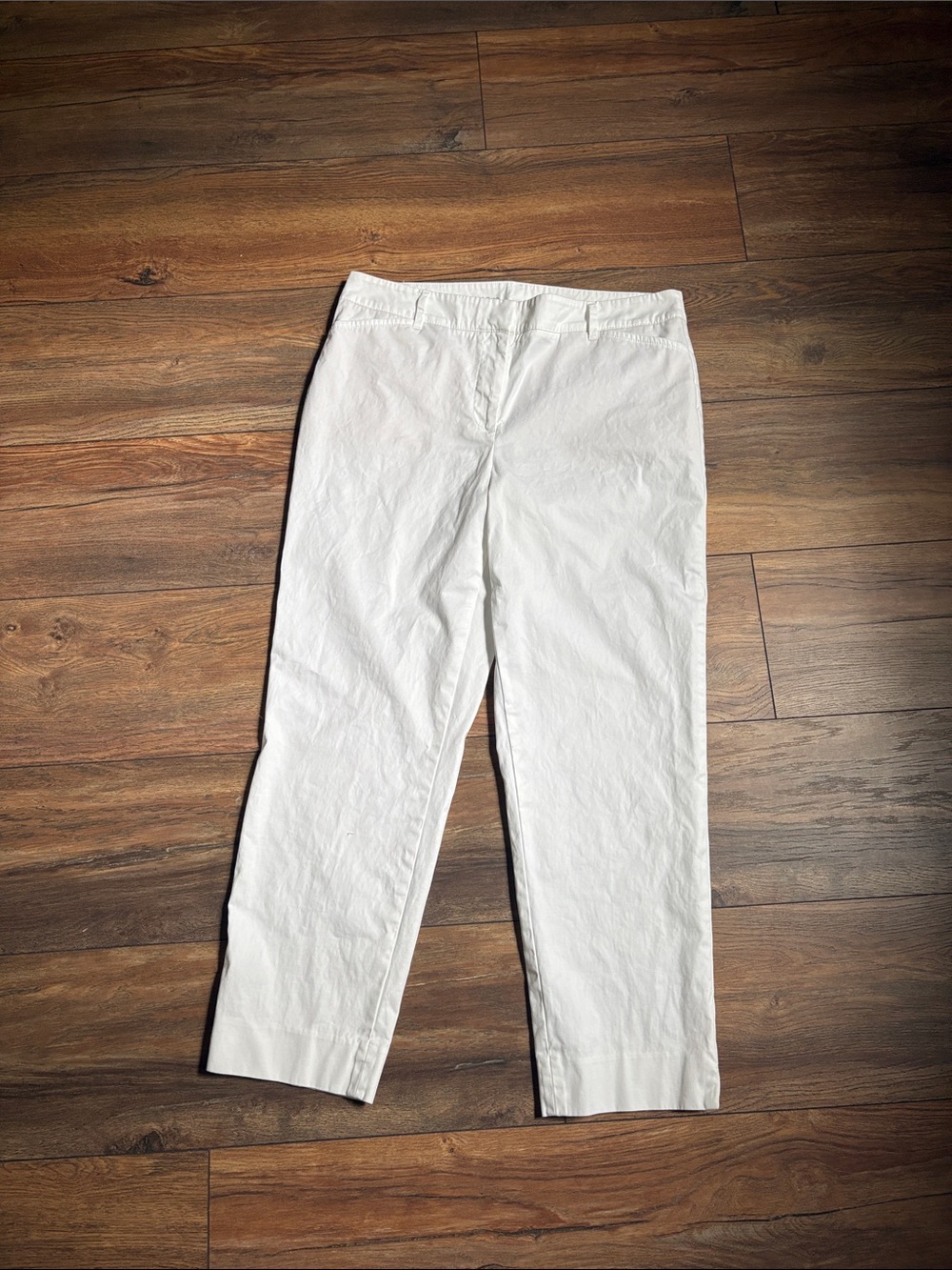 Talbots White Casual Straight-Leg Chinos